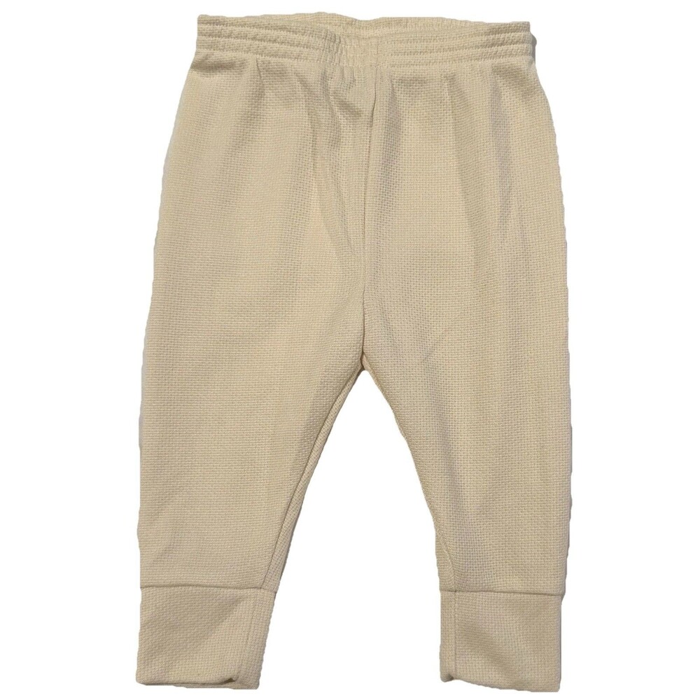 Vintage Ll Bean Pale Yellow Classic Waffle Knit Thermal Infant Pants 6-12M Y2K